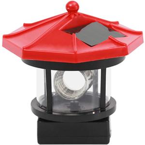 Uonlytech Solar LED Lighthouse Waterproof Landscape Lamp Garden Lamp for Outdoor Lawn Patio Pond Ornament Decoration Red (10*10*10cm)