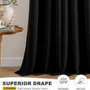 MIULEE Black Blackout Curtains for Bedroom Living Room 84 Inches Long 2 Panels, Thermal Insulated Room Darkening Drapes Grommet Noise Reducing Light Blocking Window Treatments 40x84 Inch