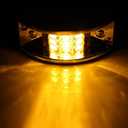 10x Amber 12 Led Rectangular Armored-style Side Marker Light w/Chrome