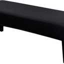 SearchI Dining Bench Cover, Stretch Washable Long Bench Seat Covers, Rectangle Dining Table Bench Slipover for Dining Room, Living Room, Kitchen(Black)