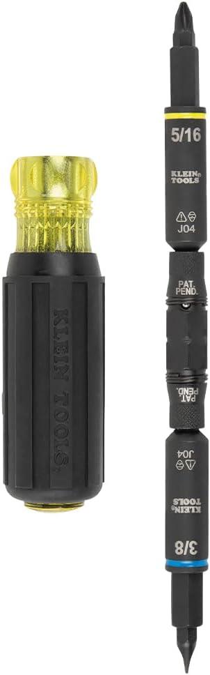Klein Tools 32527HD KNECT 11-in-1 HVAC Multi-Bit Screwdriver / Nut Driver, Impact Rated with Phillips, Slotted, Square, and Schrader Bits