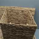 12x12in Storage Baskets Set of 4 Water Hyacinth Baskets,Foldable Handwoven Storage Cubes,Wicker Cube Baskets Laundry Organizer Totes for Home