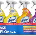 Lysol All Purpose Cleaner Spray, Multi-Purpose Disinfecting Spray, Kitchen & Bathroom Cleaner, Lemon Breeze, Lavender, & Mango Scents, 32oz (Pack of 4)