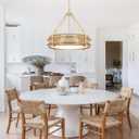 21.5'' Boho Rattan Chandelier 5-Light Boho Light Fixture for Dining Room