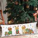 Christmas Cute Dog 20x54 Body Pillow Cover, Dog Lover Owner Gifts, Cozy Winter Dachshund and Golden Retriever Christmas Decorative Long Pillow Cases for Bed Couch (Color 15)