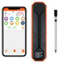 Wireless Meat Thermometer  Digital Cooking Thermometer with Wireless Probe  500Ft Remote Range Food Thermometer  with iOS & Android Read App -Preprogrammed Temperatures for BBQ, Oven, Grill