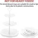 Tosnail 3 Pack 3 Tiers White Plastic Cupcake Stand Dessert Stand Tiered Serving Trays - Round, Square, Flower