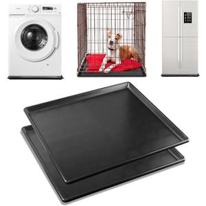 2 Pack Car Oil Drip Pan, 23.6 x 19.68 x 1.2 in Oil Change Drain Pan, Plastic Oil Drip Tray for Under Car, Oil Catch Pan Tray for Garage, Fridges, Washing Machines, Cat Litter Box Bottom