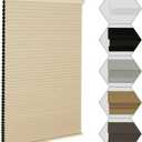 MYshade Cordless Blackout Window Blinds & Shades Pull Down Room Darkening Window Shades Light Blocking Honeycomb Cellular Shade for Indoor Windows Easy to Install 36 inch Wide, H72 Beige Blinds