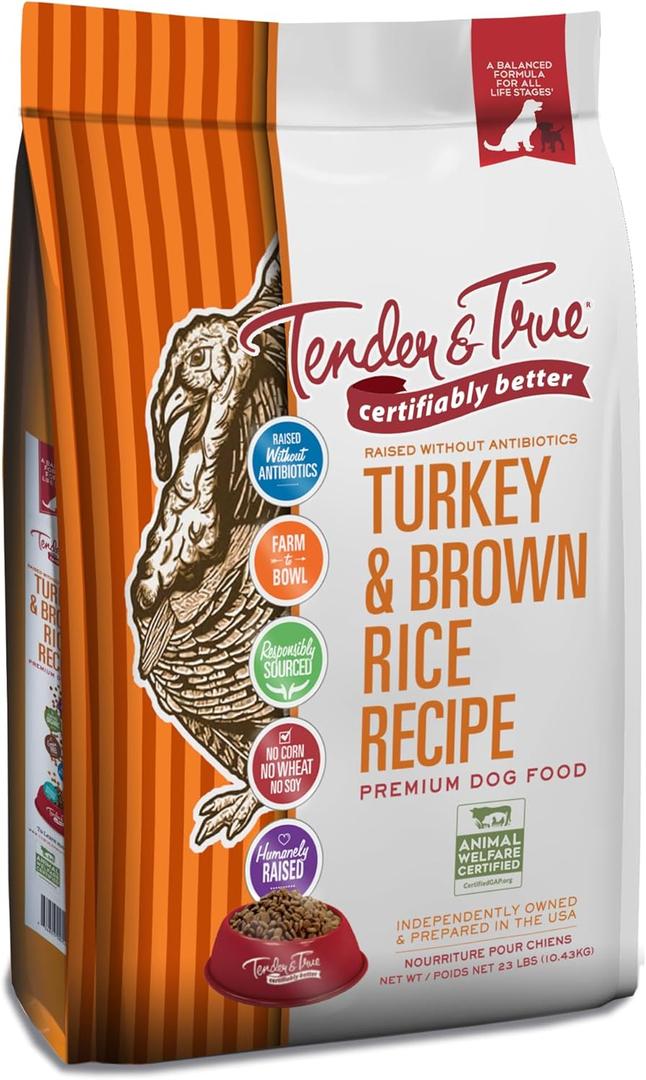 Tender & True Antibiotic-Free Turkey & Brown Rice Recipe Dog Food, 51012