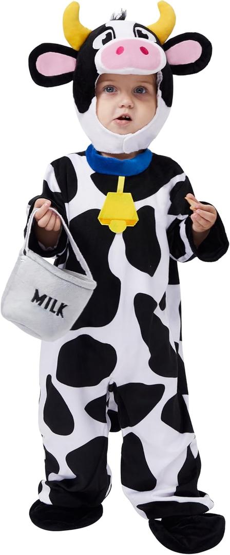 SPOOKTACULAR CREATIONS SIZE 3T, 3 piece COW COSTUME FOR KIDS ( Cow )