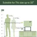 Furinno Turn-N-Tube TV Riser Stand, 2-Tier Small Elevated No Tools TV Stand, TV Console for TV up to 32 inch, 15.8 x 23.8 x 11, for Living Room, Bedroom, White