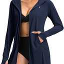Soothfeel Women's UPF 50+ Swim Cover Up Sun Protection Hoodie SPF Lightweight Jacket Long Sleeve Beach Cover Ups for Women Size XL