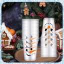 50 Pack Christmas Snowman Plastic Cups 12 Oz Disposable Snowman Party Cups Winter Holiday Party Cups for Christmas Party Supplies Coffee Wine Hot Cold Drinks