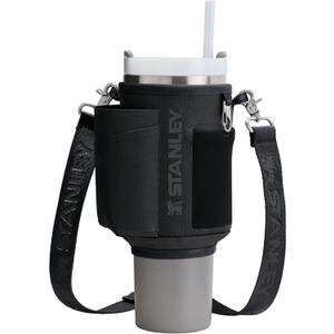 STANLEY All Day Quencher Carry All for 40 oz Tumbler with Handle | Crossbody Bag with Phone Holder Pocket, Card Sleeve & Detachable Strap | Water Bottle Carrier Bag | BPA-Free | (Black)