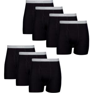 Hanes Men's Underwear Boxer Briefs Pack, Cool & Breathable Cotton Underwear for Men, No-Ride-Up, Moisture Wicking (Black), Pack of 12, M
