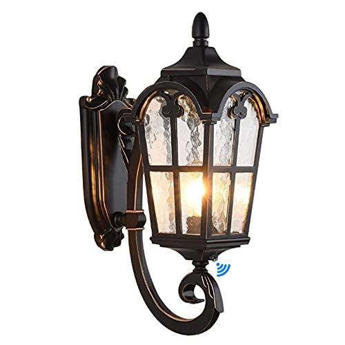 LONEDRUID Dusk to Dawn Sensor Outdoor Wall Light Fixtures Black Roman 17.71" H Exterior Wall Lantern Waterproof Sconce Porch Lights Wall Mount for House Garage Doorway, ETL Listed