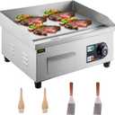 VEVOR Electric Countertop Griddle 14" Commercial Restaurant Grill 2000W Stainless Steel Electric Griddle Temperture Control Commercial Grills