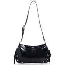 Shoulder Bag for Women Cute Hobo Purses and Handbags Y2K Mini Retro Clutch Underarm Purse (HA001-1 black)