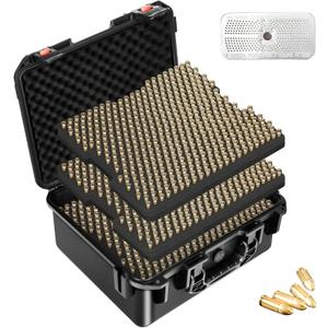 9mm Ammo Box Storage Case: Waterproof Ammo Case Organizer, Durable Ammunition Carrying Boxes for 9mm Luger, 9x19mm, .380ACP, .45, .22LR, .223, 5.56 Ammo Boxes for Can for Pistol Gun & Handgun Ammos