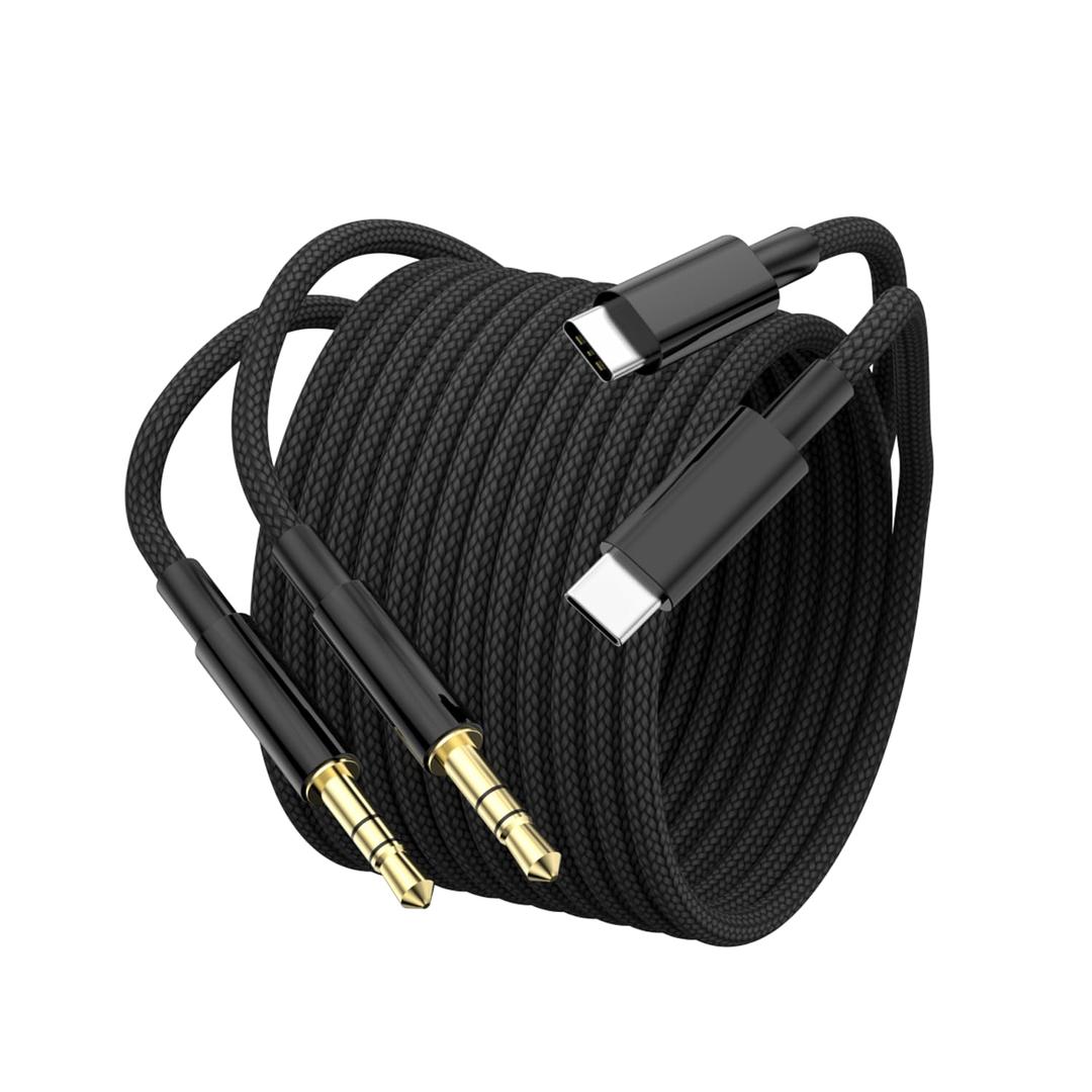 2-Pack USB C to 3.5mm Audio Aux Jack Cable [3.3ft], Type C to 3.5mm Headphone Car Stereo Cord Compatible with iPhone 17 Air/16e/16 Pro Max/15 Pro/15 Plus, iPad Pro, Samsung Galaxy S25, Pixel, MacBook
