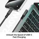 XAOSUN 240W USB C to USB C Cable - 16FT Right Angle C to C Cable Fast Charging, USBC to USBC Charger Cord Type C for iPhone 17 16 15 Pro Max Plus, MacBook, Samsung Galaxy S23 & More