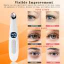 3 in 1 Eye Lift Wand, Vibrating 98F to 113F LCD Display Screen Massager for Dry Eyes, Dark Circles, Puffiness, Fine Lines and Wrinkles, Cream White