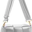 NAARIIAN Shoulder bags for women, Light-weight small puffer purses waterproof, hand-woven puffy bag crossbody handbag (Silver)