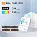 206A Toner Cartridges 4 Pack M283fdw M283cdw Set Compatible for HP 206A 206X 206 Color LaserJet Pro MFP M255dw M283 M255 M255nw Printer High Yield Ink (with Chip) (Black Cyan Yellow Magenta)