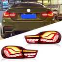 LED Tail Lights Compatible for BMW 4-series M4 GTS F32 F33 F82 F36 F83 2013-2020 Sedan Coupe Convertible With Dragon Scales Dynamic Running Light Red Lens