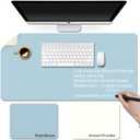 Erasable writable(Frontside) Table mat,Dual Sided Desk Mat, Large Mouse Pad, Notepad, Writing White Board (Includes 7.9"x9.4" Portable Mousepad)