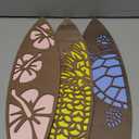 Tatuo 3 Pcs Surfboard Wall Decor Summer Surfboard Hanging Sign for Party, Tropical Beach Room Wooden Decor for Surfer Bedroom Living Room Bathroom(Hawaiian,15.75 x 4.46 x 0.2 Inch)