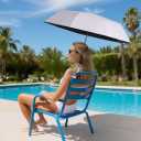 Beach Chair Umbrella with Adjustable Clamp, 45in UPF 50+ Portable Folding Sun Shade for Outdoor Camping Wheelchair,Travel, Stroller, Patio, Golf Carts Plant Shade(Chair Not Included) (Large, Grey)