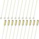 M METERXITY 20-Pack Brooch Stick Pins, 2 Inch Copper Long Needle Eye Pin with Stopper Ends for DIY Clothing/Accessories/Suit Tie/hat/Scarf/Jewelry, Straight Flat Head Pins [Raw Brass]