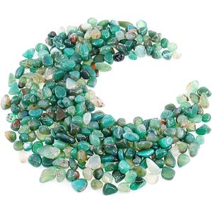 Hilitchi Green Agate Stone Tumbled Stones for Plants Cacti & Succulents Bedding, Vase Filler, Landscape Bottom Decoration (About 1lb(455g)/Bag) (9-14mm (0.35"-0.55"))