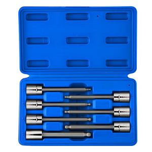 Neiko 10243A 3/8-Inch-Drive Extra-Long Ball-End Hex-Bit Socket Set, Metric Sockets 3/8" or 3 to 10 mm, S2 Steel, 7-Piece Set