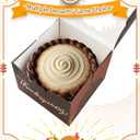 qiqee Thanksgiving 6x6x5 Cake Box, 18 Sets Thanksgiving Cake Box with Window  18 Sets 6" Thanksgiving Brown Pumpkin Cake Round Boards, 6inch Cake Containers