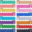 Qeeenar 16 Rolls 263 ft Bulletin Board Borders Scalloped Border Trim Colorful Bulletin Board Strips Classroom Decoration Strips Decorative Poster for School Decor(Cute Color)