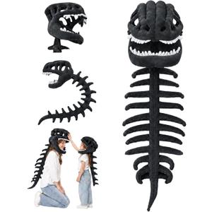 Sachie Dinosaur Skeleton Costume for Kids, Dinosaur Toys for Kids (Black, S)