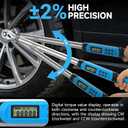DISEN 1/2" Digital Torque Wrench 17-340Nm 4 Mode Alert 5 Unit ±2% Accuracy