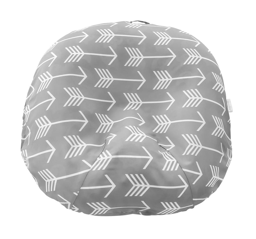 Mila Millie Water Resistant Removable Cover for Newborn Lounger | Unisex Gray Arrow Design | Premium Quality Soft Wipeable Fabric (Gray Arrow)