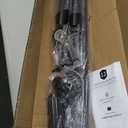 Tension Curtain Rod 51-145In(4.25-12.08Ft), Extra Long Curtain Rod No Drilling for Window or Bathroom Patio, Adjustable Spring Shower Curtain Rod, Easy to Install Never Rust Rod Diameter 1.26In-Black