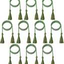 10 Pieces Graduation Cords Polyester Graduation Honor Braided Cords with Sewing Tassels for Bachelor, Master, Doctor 68" Long (Emerald Green Gold)
