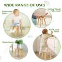 BEE&OAK Wooden Step Stool 9.25 Inch for Toddlers, Foot Stool for Adults, Plant Stool with Detachable Legs, Sturdy Portable, for Kitchen, Bathroom, Bedroom (Natural, 9.25" (D) x 9.25"(W) x 8.86"(H))