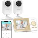 ebemate Video Baby Monitor with Two Camera, 2.8" LCD Screen with 2-Way Talk Cam Monitor and 5 Soothing Lullabies Baby Monitoring EB29-2