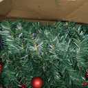 MorTime 9 FT LED Christmas Garland with Pinecones Red Berries Bows Christmas Balls Candies, Multi-Function Christmas Garland with 50 Warm White LED Lights, 180 Branch Tips