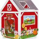 Amplov Red Barn Play Tent for Kids Ages 2+, Farm Animal Pretend Play Tent for Boys & Girls, Indoor Farmhouse Toy Tent, Birthday