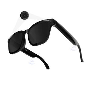 Jacuate AI Smart Camera Glasses 1080P HD - Bluetooth Video Recording Glasses with Voice Control, Wearable Sport Camera Eyeglasses for Driving, Hiking, Outdoor & Open on Computer-Black