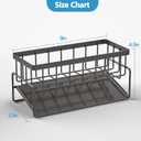 Sponge Holder for Kitchen Sink, Sink Caddy Organizer,Kitchen Essentials for Countertop-Self Drain Sponge Rack,Soap Dispenser Storage,Rustproof Stainless Steel,Black