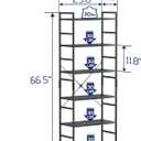 NUMENN 6 Tier Bookshelf, Tall Bookcase Shelf Storage Organizer, Modern Book Shelf for Bedroom, Living Room and Home Office, Black